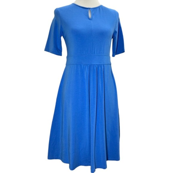 Lands' End Dresses & Skirts - Knit Dress small Lands End Blue womens casual knee length stretchy